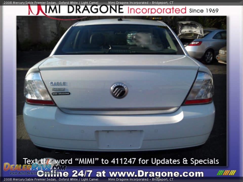 2008 Mercury Sable Premier Sedan Oxford White / Light Camel Photo #7