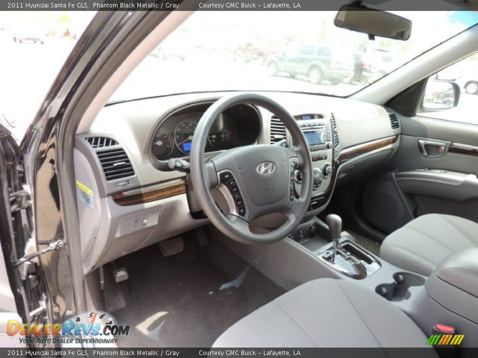 2011 Hyundai Santa Fe GLS Phantom Black Metallic / Gray Photo #12