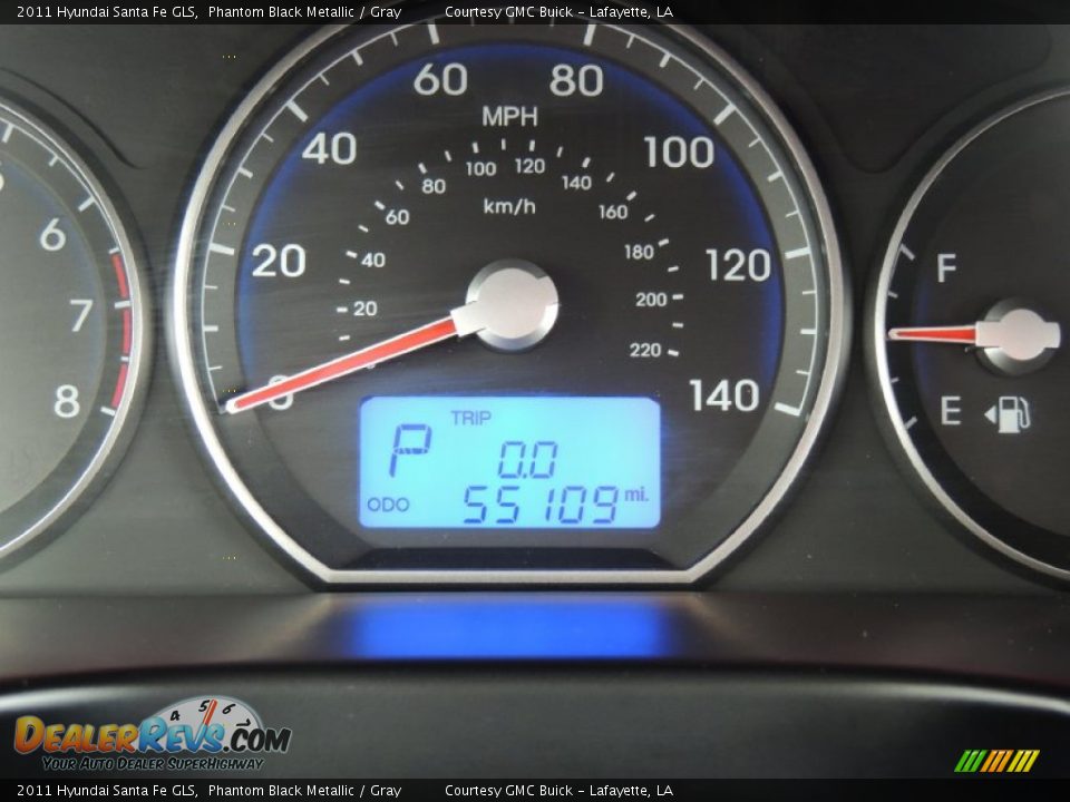 2011 Hyundai Santa Fe GLS Phantom Black Metallic / Gray Photo #16