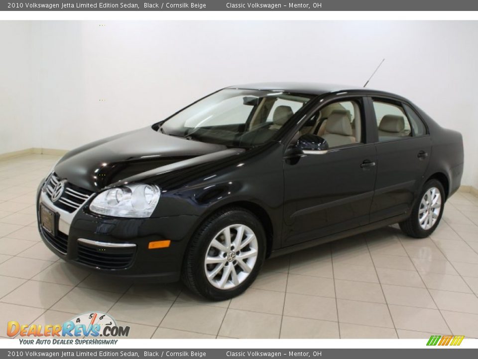 2010 Volkswagen Jetta Limited Edition Sedan Black / Cornsilk Beige Photo #3