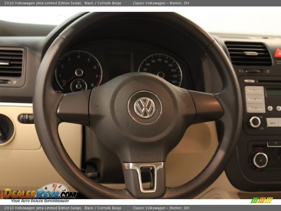 2010 Volkswagen Jetta Limited Edition Sedan Black / Cornsilk Beige Photo #7