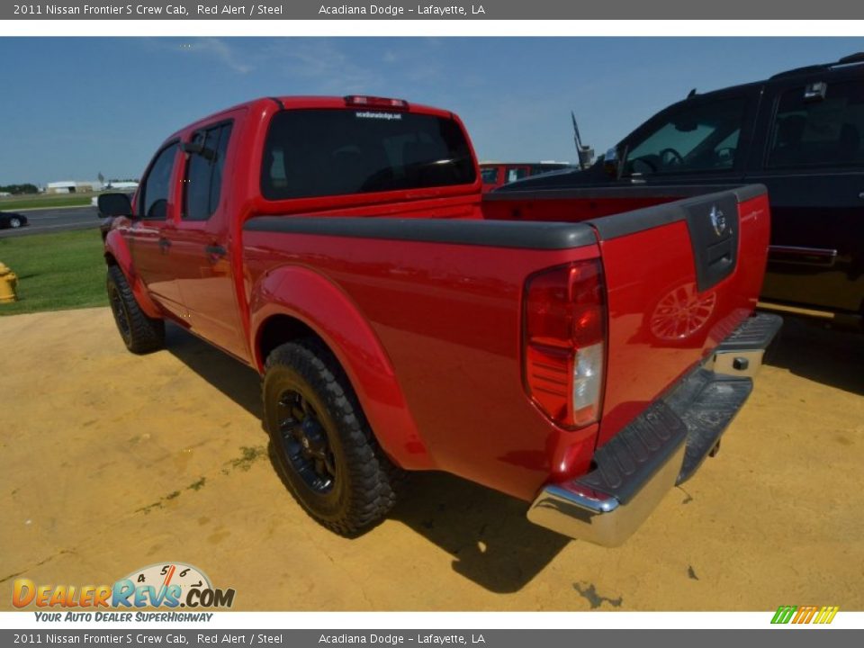 2011 Nissan Frontier S Crew Cab Red Alert / Steel Photo #3