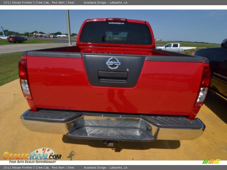 2011 Nissan Frontier S Crew Cab Red Alert / Steel Photo #4
