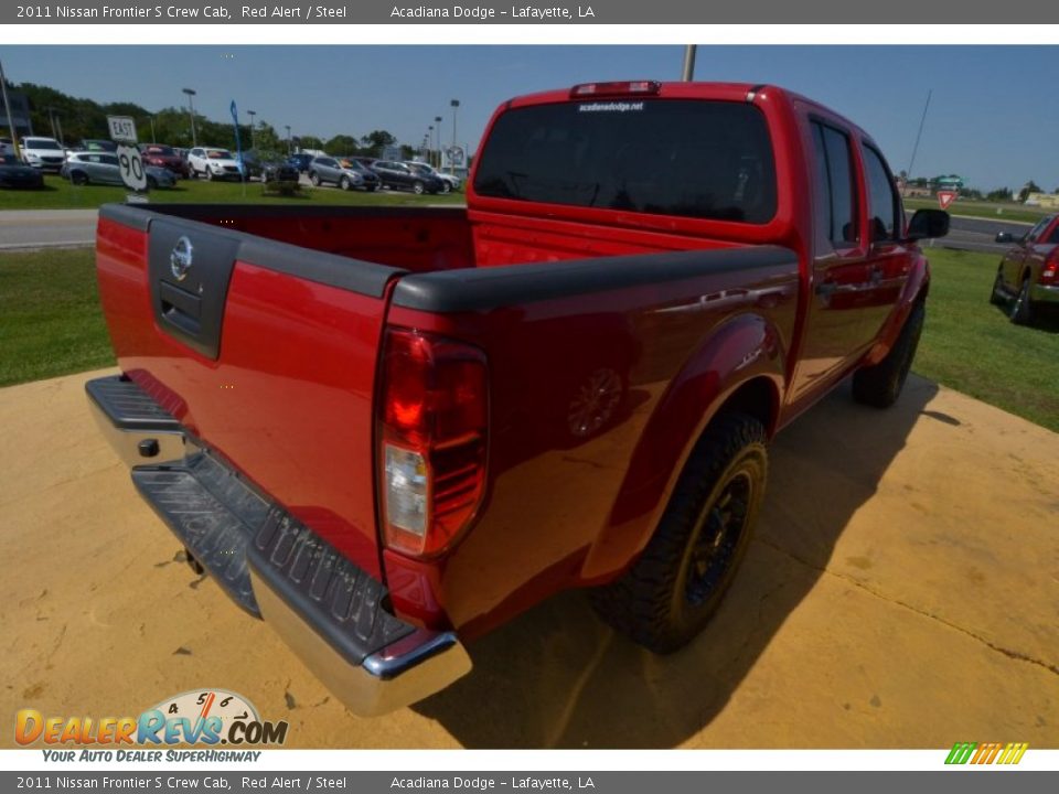 2011 Nissan Frontier S Crew Cab Red Alert / Steel Photo #5