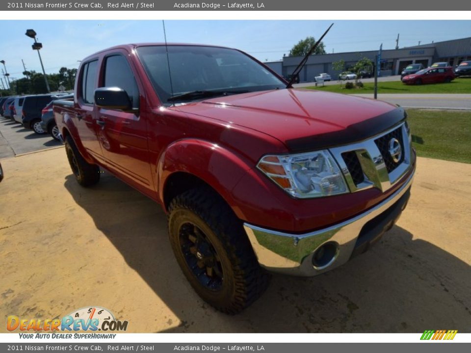 2011 Nissan Frontier S Crew Cab Red Alert / Steel Photo #9