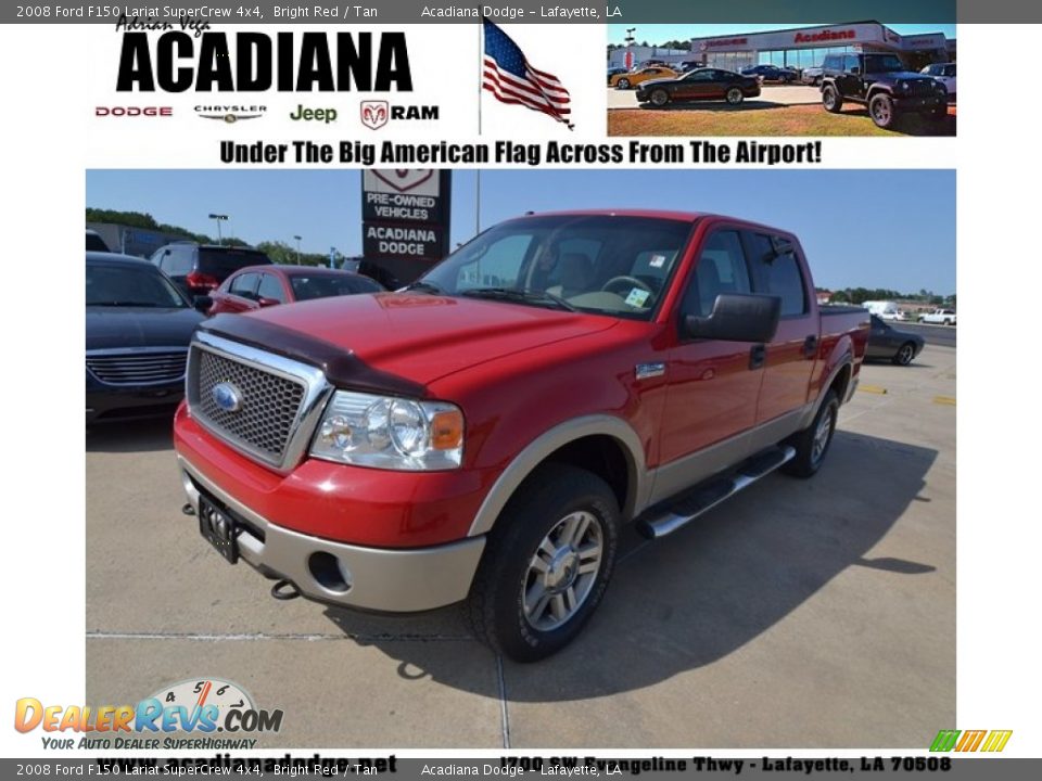 2008 Ford F150 Lariat SuperCrew 4x4 Bright Red / Tan Photo #1