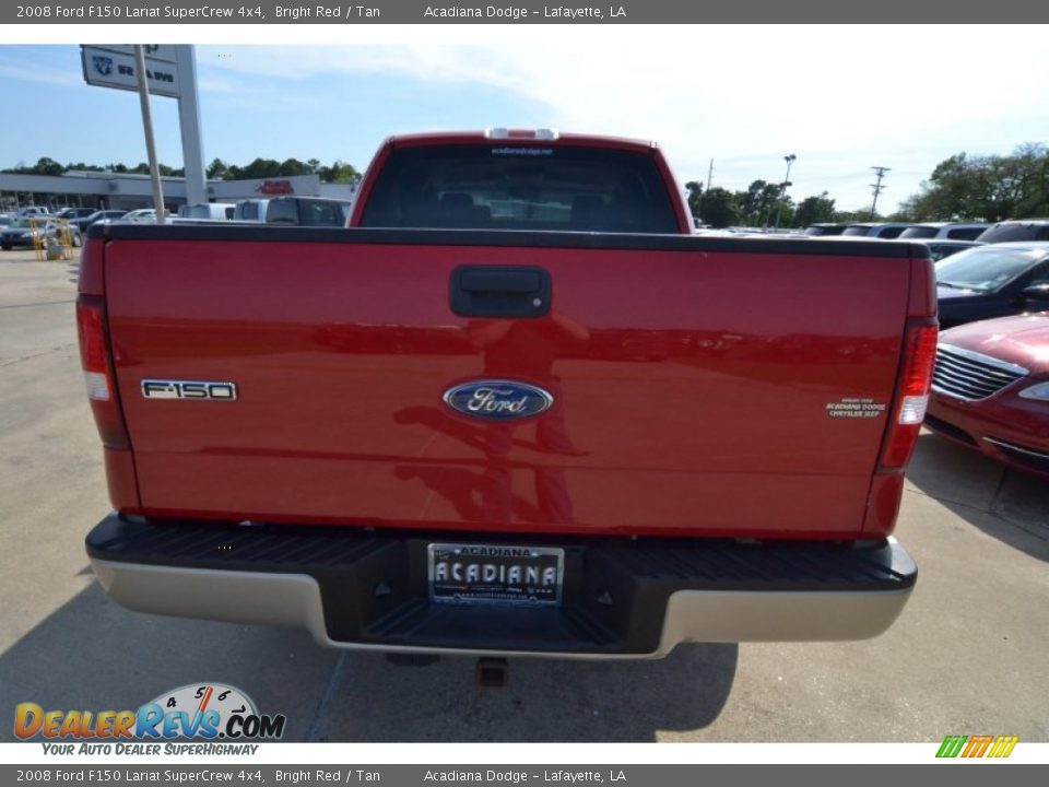 2008 Ford F150 Lariat SuperCrew 4x4 Bright Red / Tan Photo #4