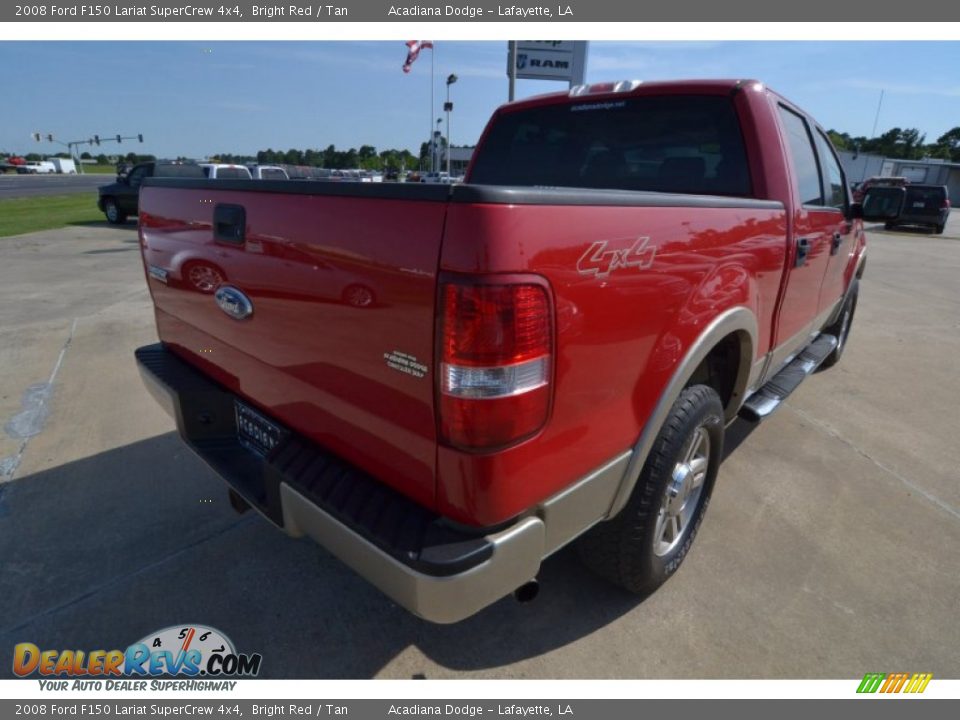 2008 Ford F150 Lariat SuperCrew 4x4 Bright Red / Tan Photo #6