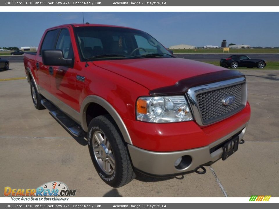 2008 Ford F150 Lariat SuperCrew 4x4 Bright Red / Tan Photo #9