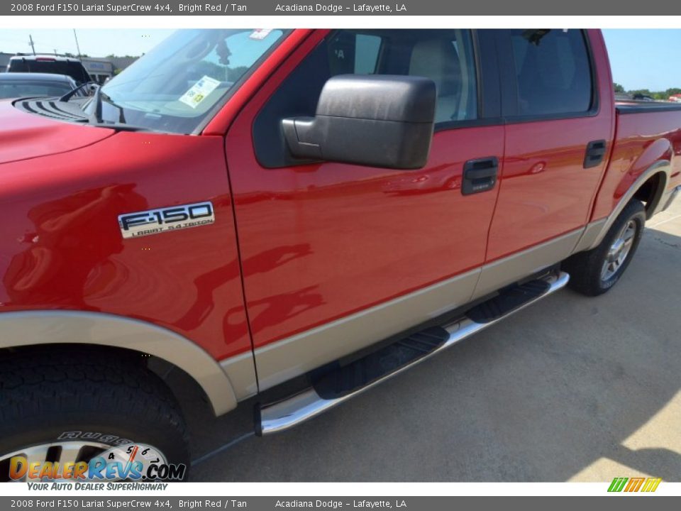 2008 Ford F150 Lariat SuperCrew 4x4 Bright Red / Tan Photo #12