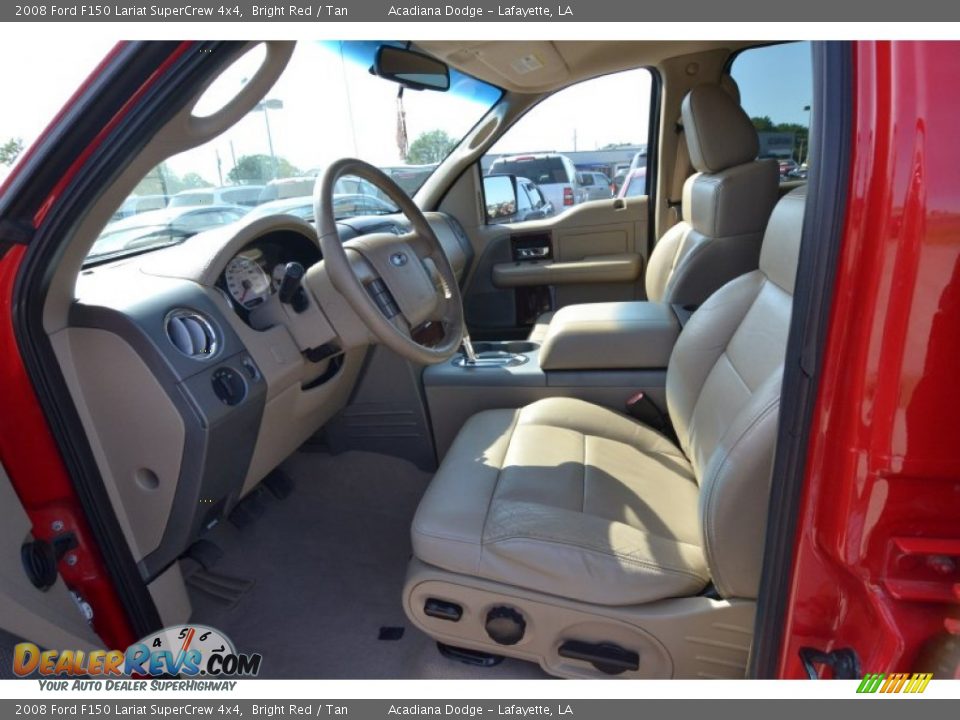 2008 Ford F150 Lariat SuperCrew 4x4 Bright Red / Tan Photo #15