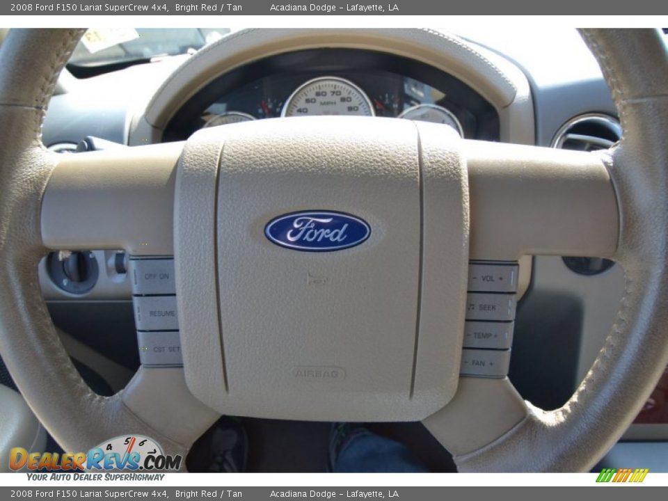 2008 Ford F150 Lariat SuperCrew 4x4 Bright Red / Tan Photo #18