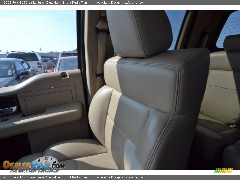 2008 Ford F150 Lariat SuperCrew 4x4 Bright Red / Tan Photo #24
