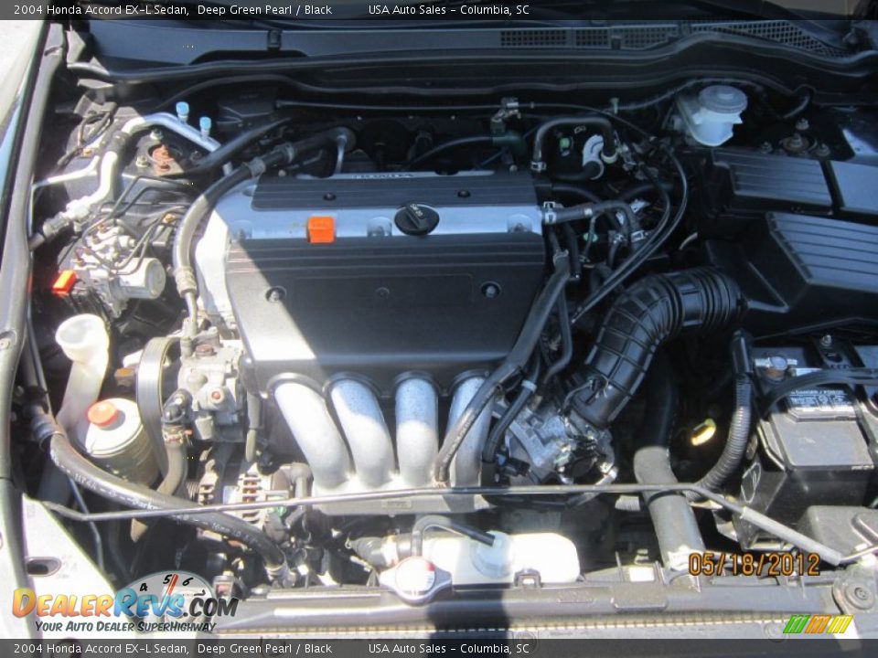 2004 Honda Accord EX-L Sedan Deep Green Pearl / Black Photo #27