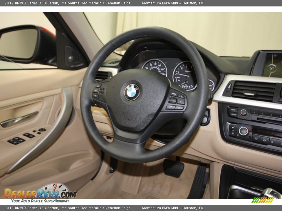2012 BMW 3 Series 328i Sedan Melbourne Red Metallic / Venetian Beige Photo #32