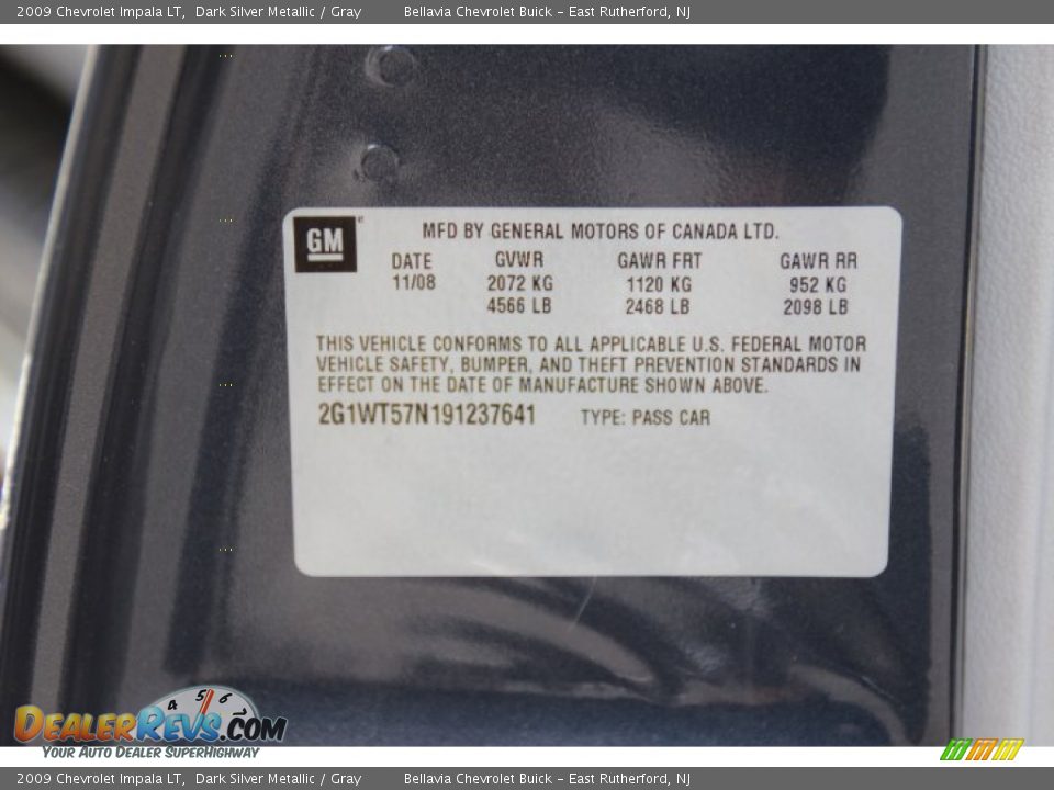 2009 Chevrolet Impala LT Dark Silver Metallic / Gray Photo #12