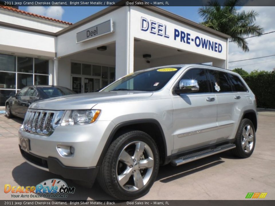 2011 Jeep Grand Cherokee Overland Bright Silver Metallic / Black Photo #1