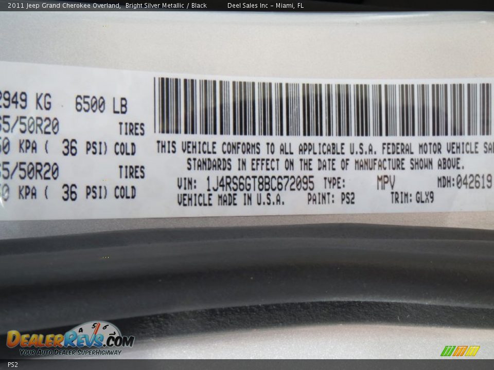 Jeep Color Code PS2 Bright Silver Metallic