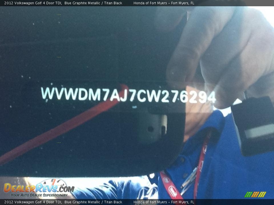 2012 Volkswagen Golf 4 Door TDI Blue Graphite Metallic / Titan Black Photo #6