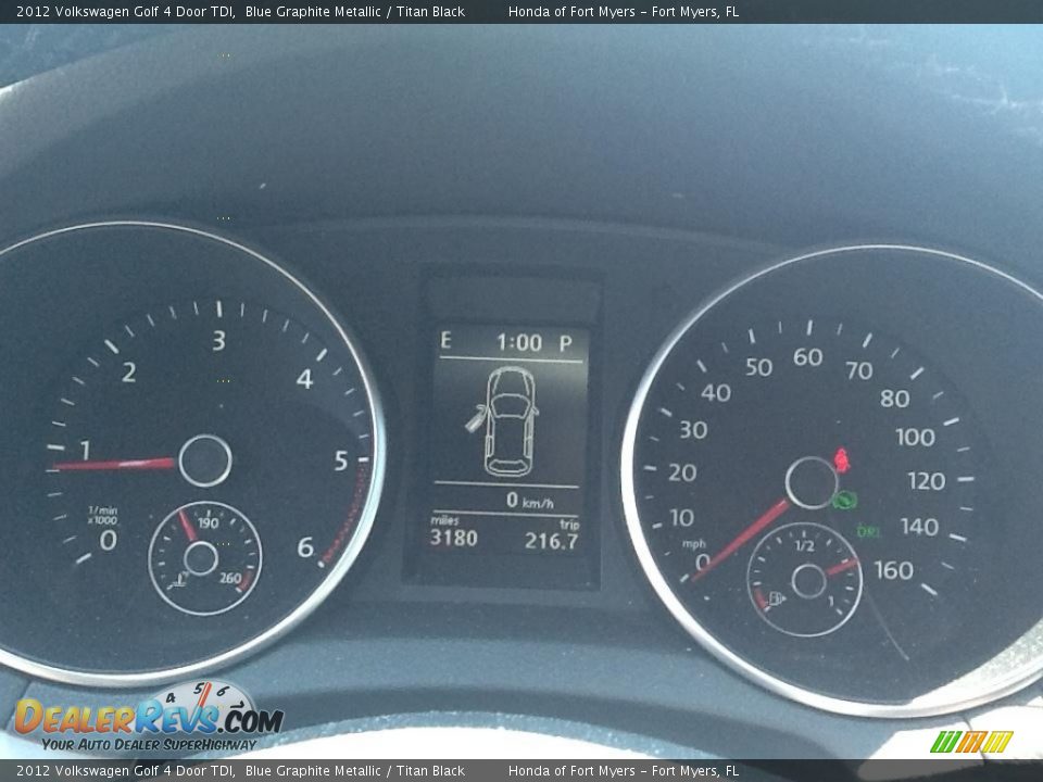 2012 Volkswagen Golf 4 Door TDI Blue Graphite Metallic / Titan Black Photo #9