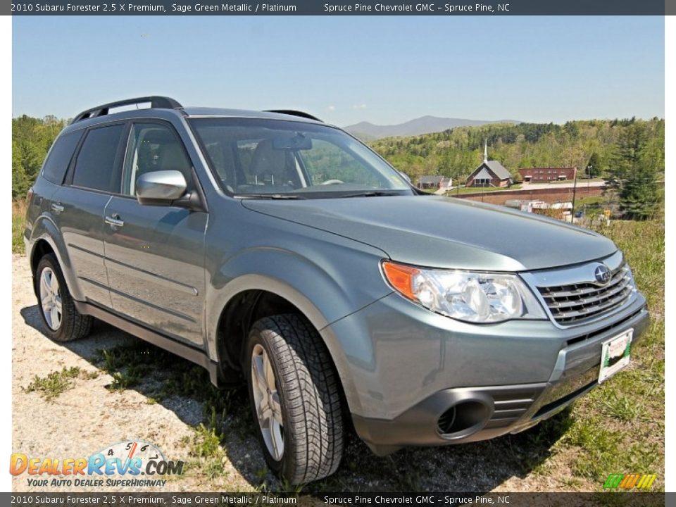 2010 Subaru Forester 2.5 X Premium Sage Green Metallic / Platinum Photo #2