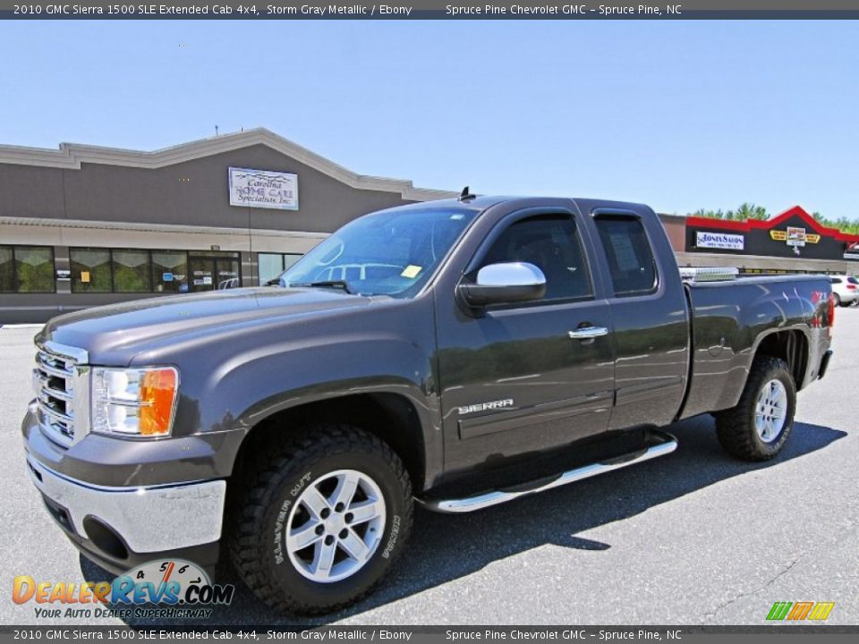 2010 GMC Sierra 1500 SLE Extended Cab 4x4 Storm Gray Metallic / Ebony Photo #3