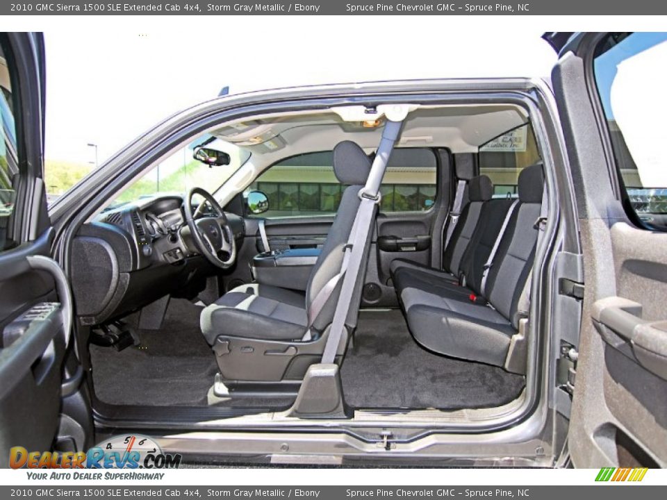 Ebony Interior - 2010 GMC Sierra 1500 SLE Extended Cab 4x4 Photo #12