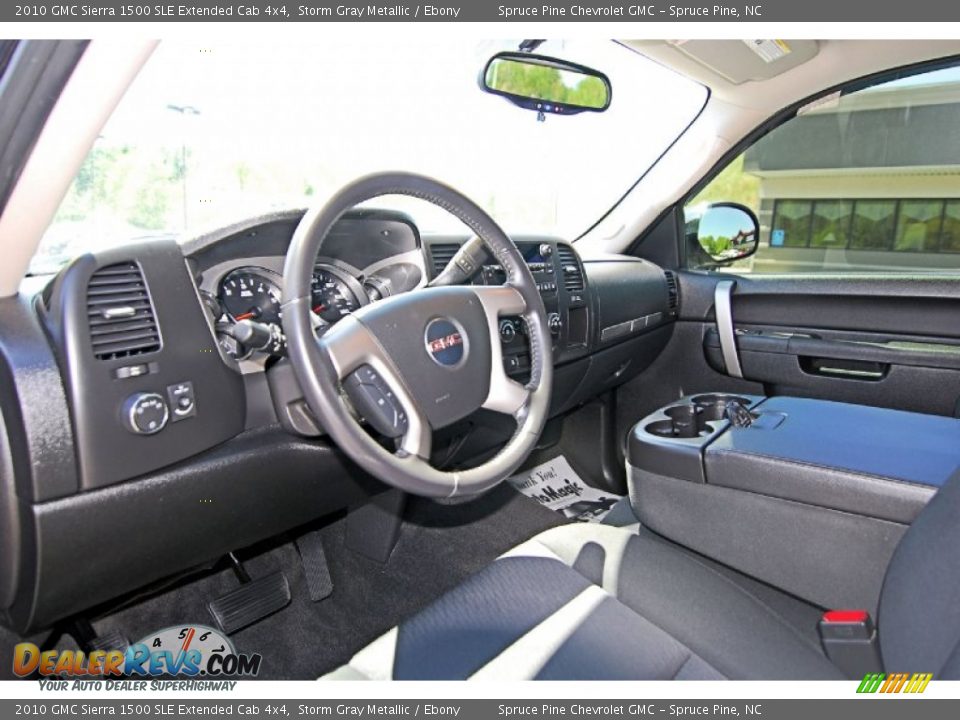 2010 GMC Sierra 1500 SLE Extended Cab 4x4 Storm Gray Metallic / Ebony Photo #14