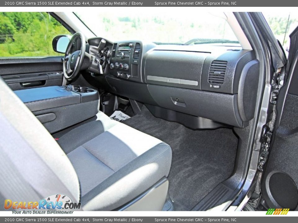 2010 GMC Sierra 1500 SLE Extended Cab 4x4 Storm Gray Metallic / Ebony Photo #17