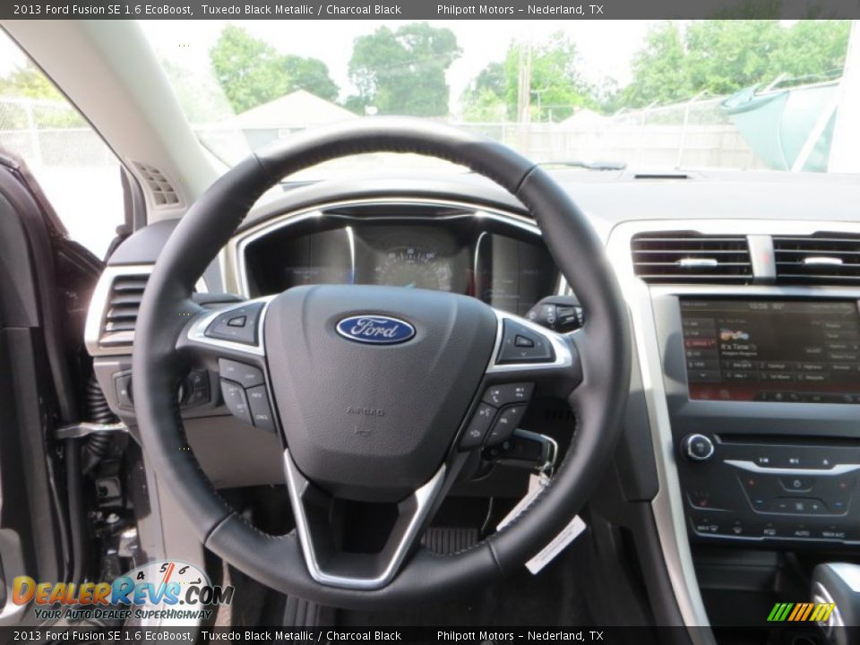 2013 Ford Fusion SE 1.6 EcoBoost Tuxedo Black Metallic / Charcoal Black Photo #29
