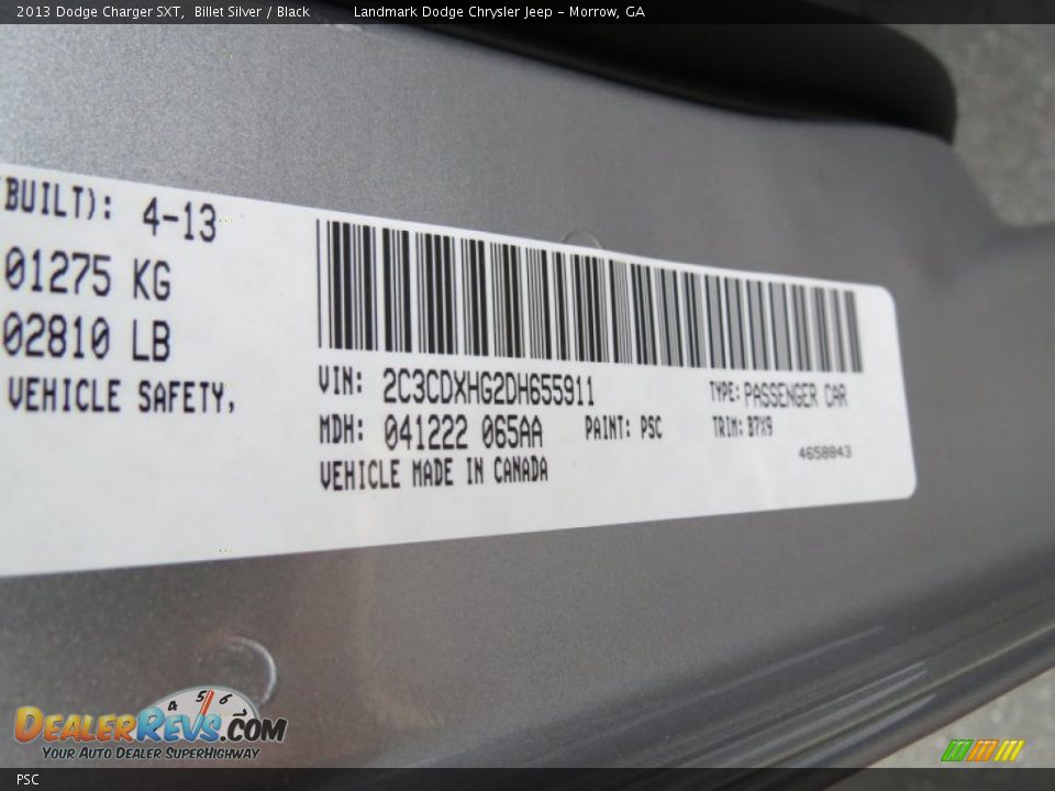 Dodge Color Code PSC Billet Silver