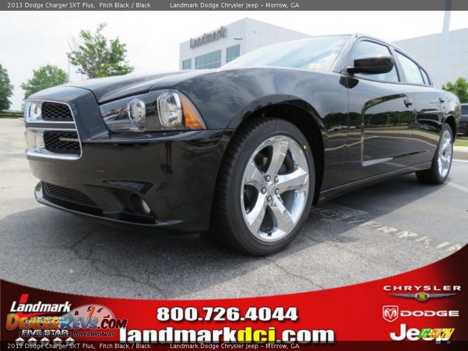 2013 Dodge Charger SXT Plus Pitch Black / Black Photo #1