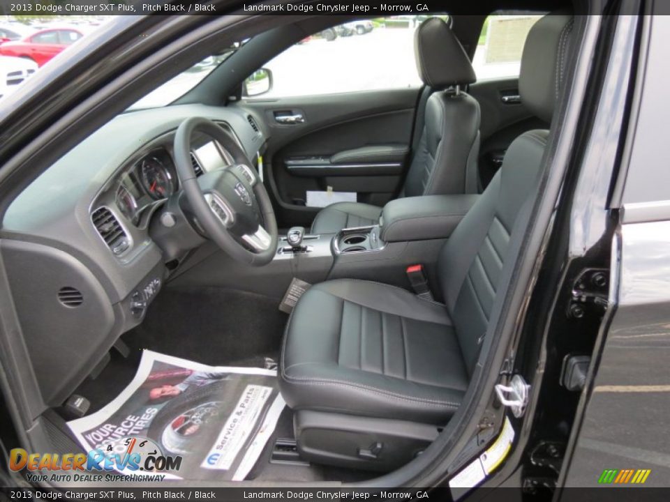 Black Interior - 2013 Dodge Charger SXT Plus Photo #6