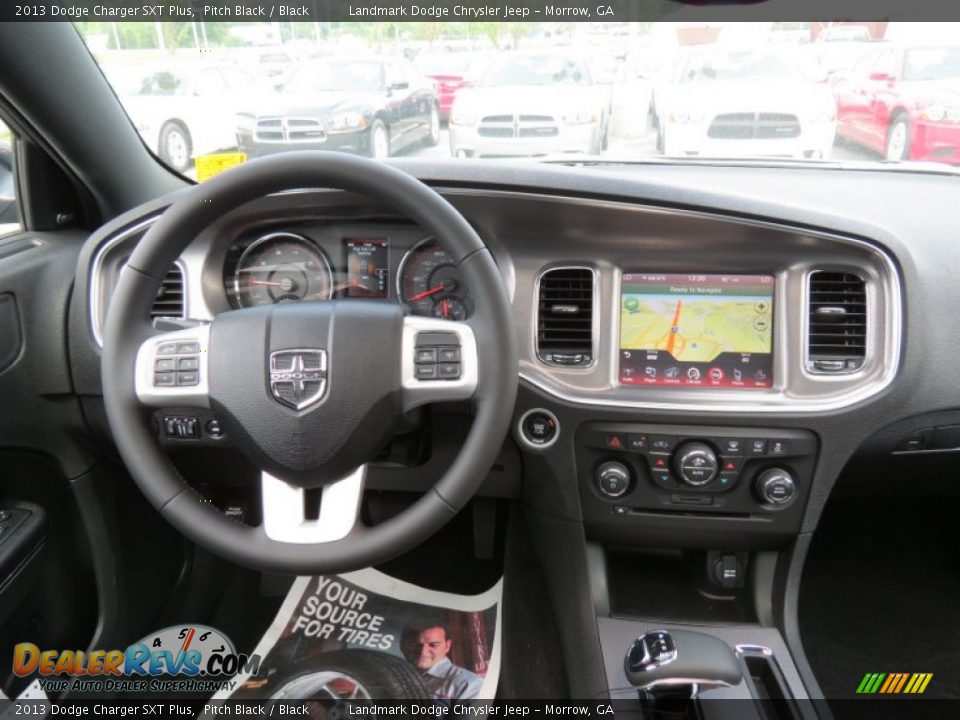 2013 Dodge Charger SXT Plus Pitch Black / Black Photo #9