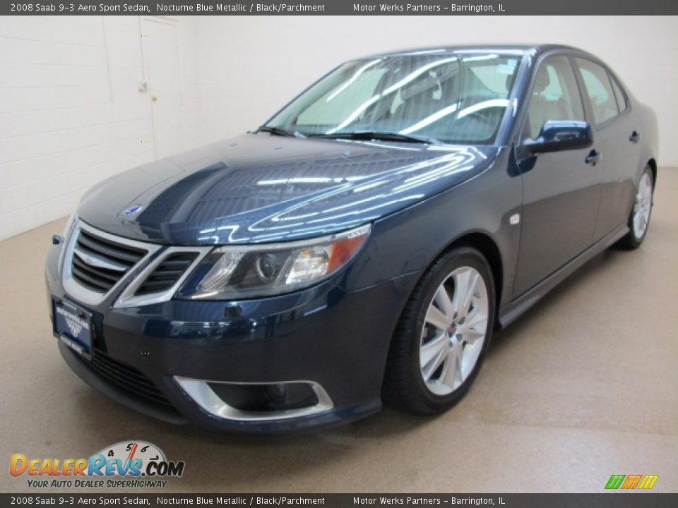 2008 Saab 9-3 Aero Sport Sedan Nocturne Blue Metallic / Black/Parchment Photo #3
