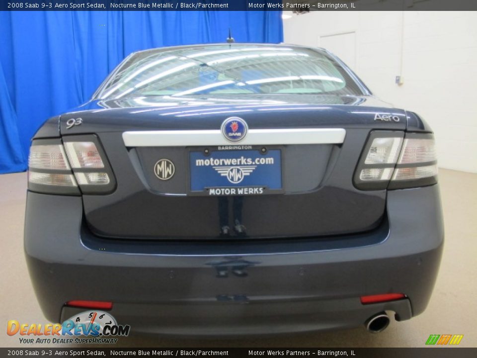 2008 Saab 9-3 Aero Sport Sedan Nocturne Blue Metallic / Black/Parchment Photo #6