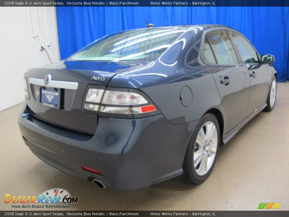 2008 Saab 9-3 Aero Sport Sedan Nocturne Blue Metallic / Black/Parchment Photo #7