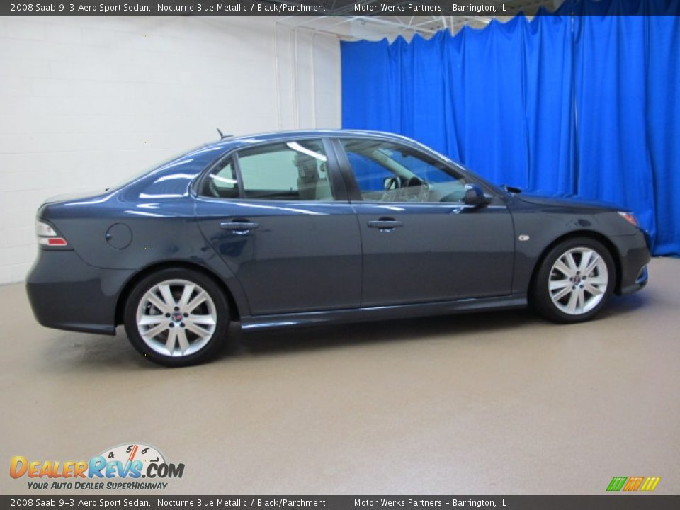 2008 Saab 9-3 Aero Sport Sedan Nocturne Blue Metallic / Black/Parchment Photo #8
