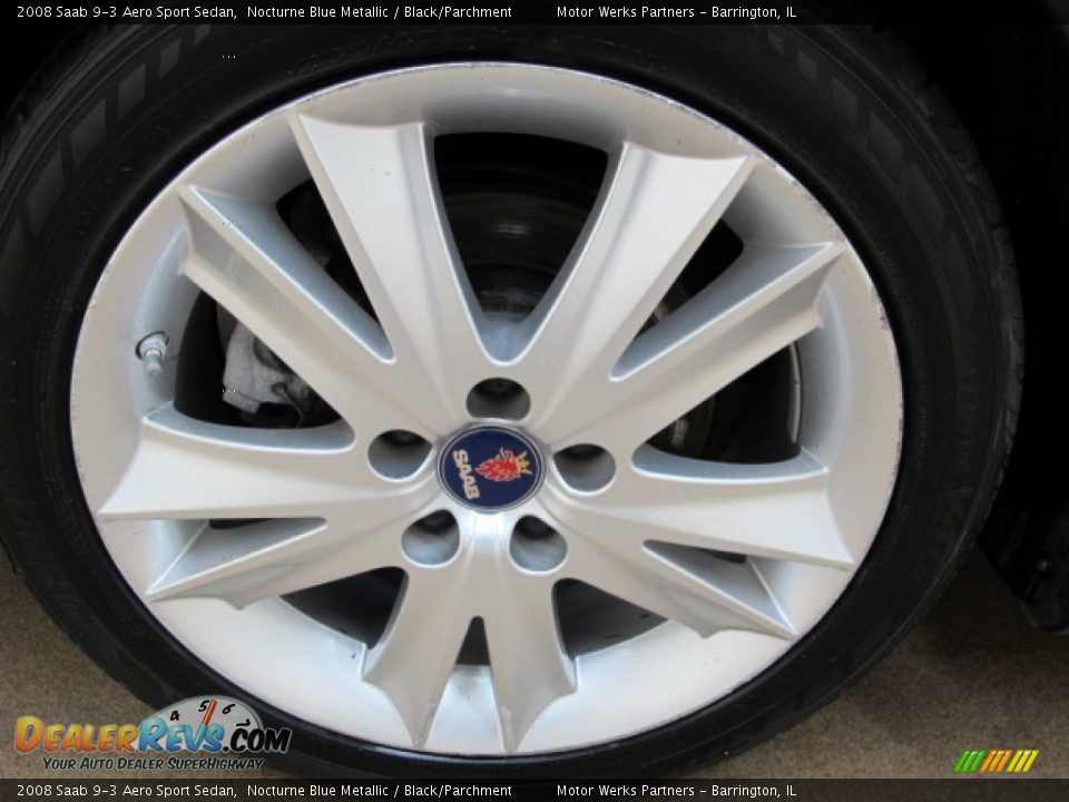 2008 Saab 9-3 Aero Sport Sedan Nocturne Blue Metallic / Black/Parchment Photo #11
