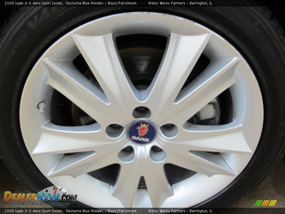 2008 Saab 9-3 Aero Sport Sedan Nocturne Blue Metallic / Black/Parchment Photo #12