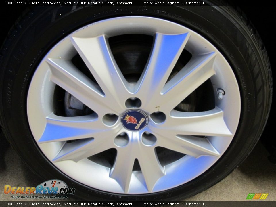 2008 Saab 9-3 Aero Sport Sedan Nocturne Blue Metallic / Black/Parchment Photo #13