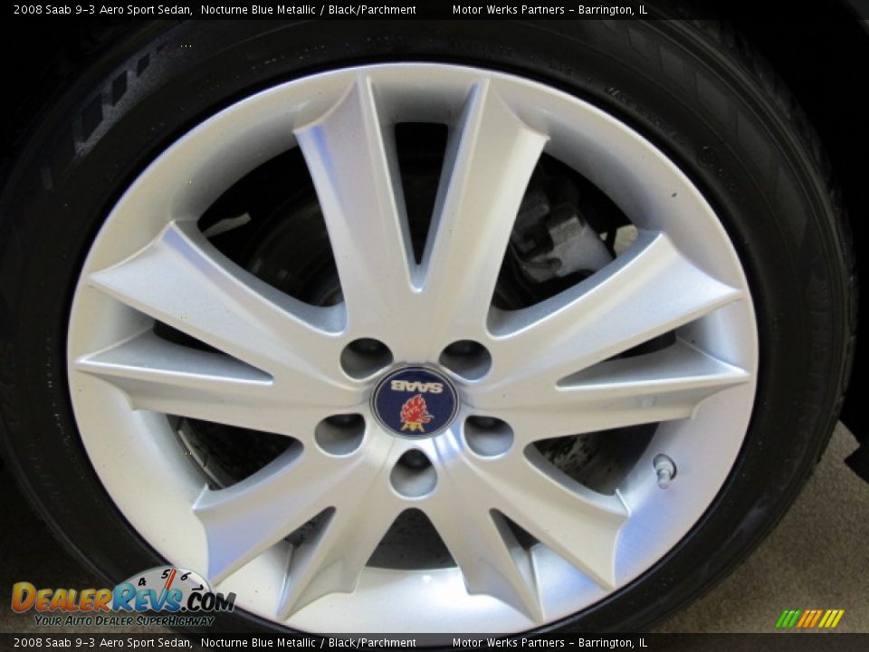 2008 Saab 9-3 Aero Sport Sedan Nocturne Blue Metallic / Black/Parchment Photo #14