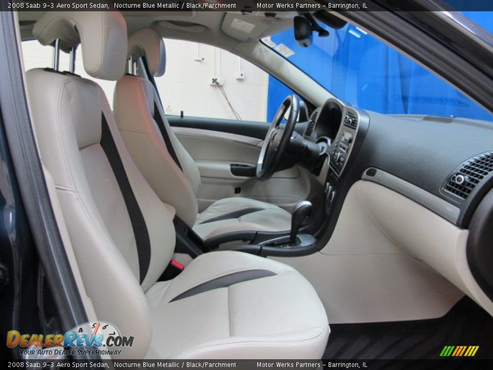 2008 Saab 9-3 Aero Sport Sedan Nocturne Blue Metallic / Black/Parchment Photo #21