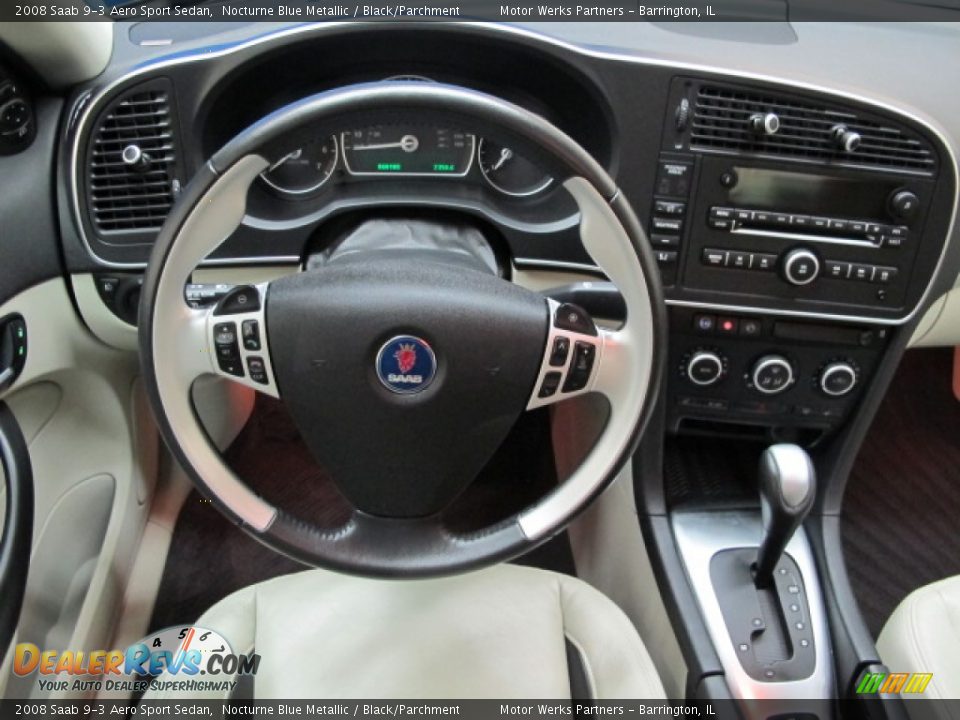 2008 Saab 9-3 Aero Sport Sedan Nocturne Blue Metallic / Black/Parchment Photo #23
