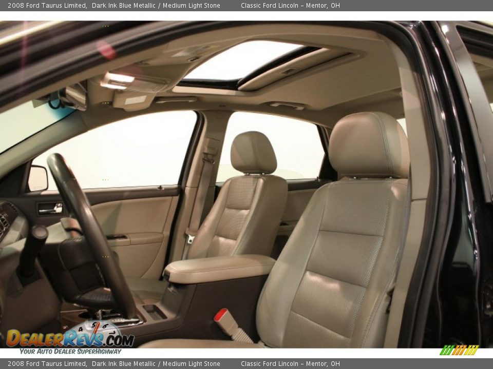 2008 Ford Taurus Limited Dark Ink Blue Metallic / Medium Light Stone Photo #8