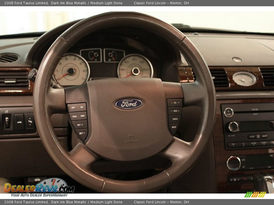 2008 Ford Taurus Limited Dark Ink Blue Metallic / Medium Light Stone Photo #9