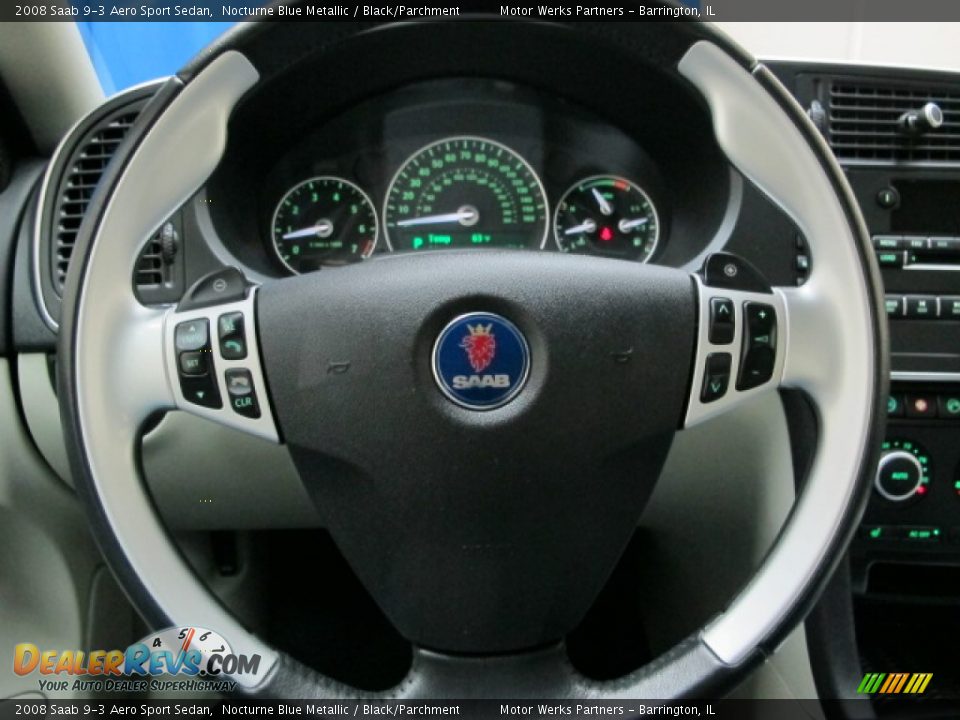 2008 Saab 9-3 Aero Sport Sedan Nocturne Blue Metallic / Black/Parchment Photo #30