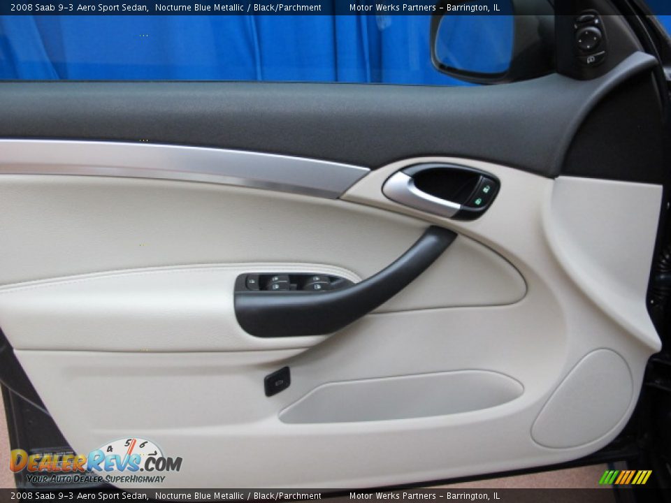 2008 Saab 9-3 Aero Sport Sedan Nocturne Blue Metallic / Black/Parchment Photo #34