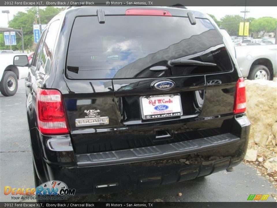 2012 Ford Escape XLT Ebony Black / Charcoal Black Photo #6