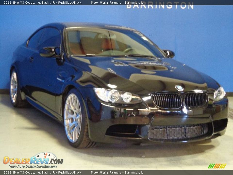 2012 BMW M3 Coupe Jet Black / Fox Red/Black/Black Photo #1